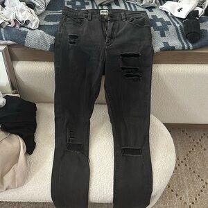 ASOS hugh waisted black jeans with cutouts